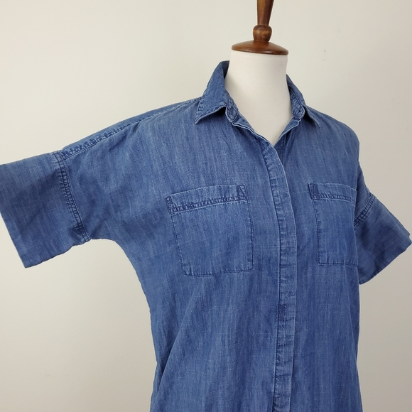 Madewell Denim Drop Hem Shirt Dress - Picture 7 of 16